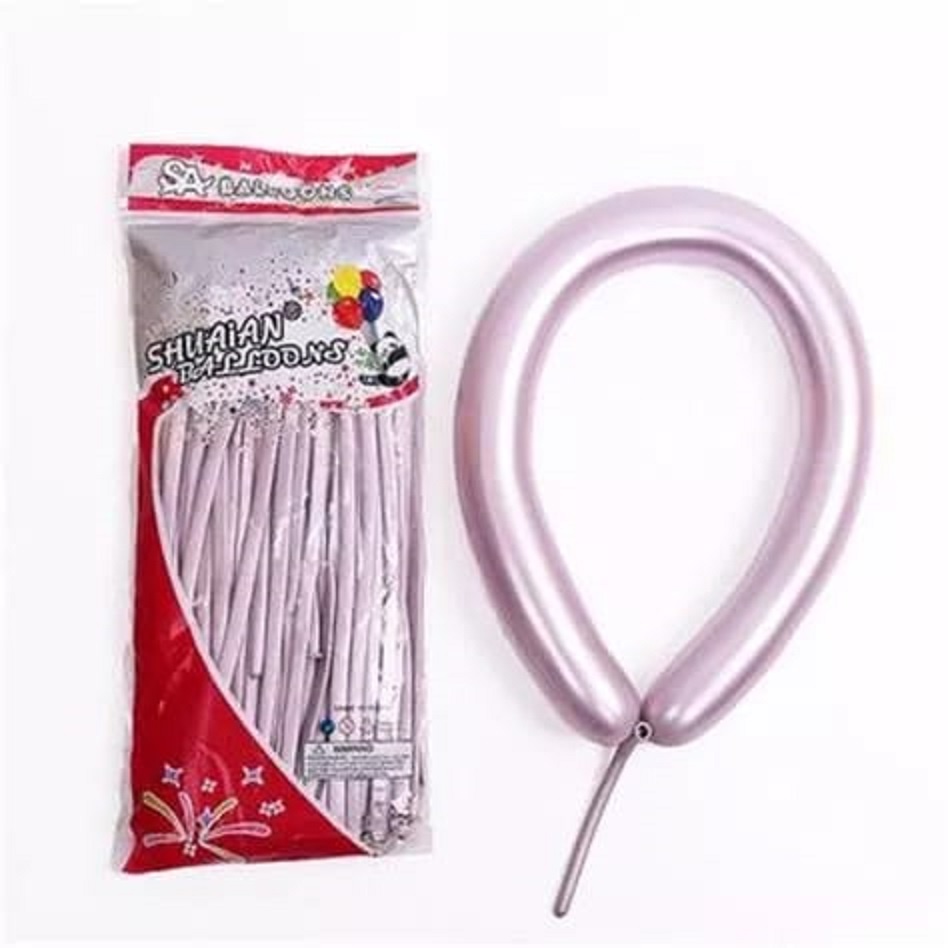 Jual TERLENGKAP Balon Twist Cacing Pentil Chrome Matte Panjang 1 Pcs