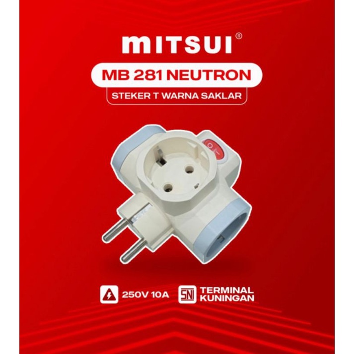 Jual Mitsui MB281 Stop Kontak T 3 Lubang + Saklar On Off 3 | Shopee ...