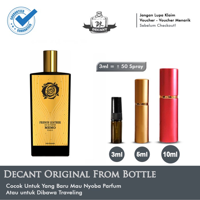 Jual DECANT Memo Paris French Leather EDP 2ml 3ml 5ml 10ml Original Shopee Indonesia