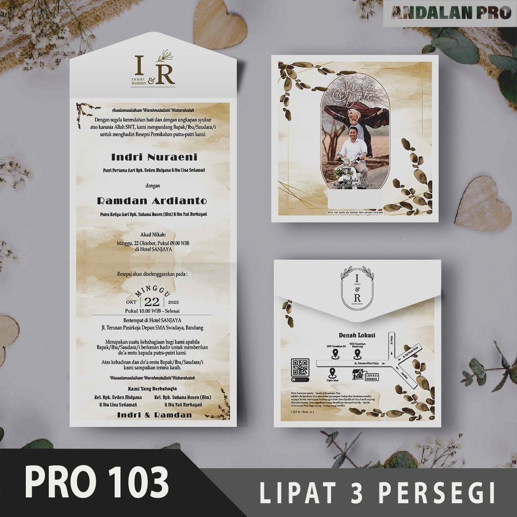 Jual PRO 103 LIPAT 3 Persegi Bahan Jasmine / Tik 200 GSM - Cetak ...