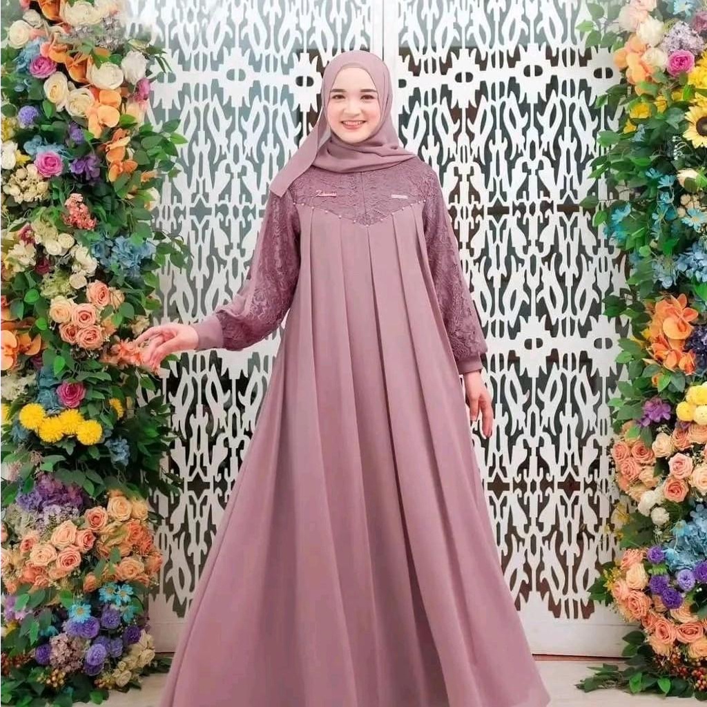 Jual Inara syari set khimar gamis dewasa terbaru / gamis kondangan ...