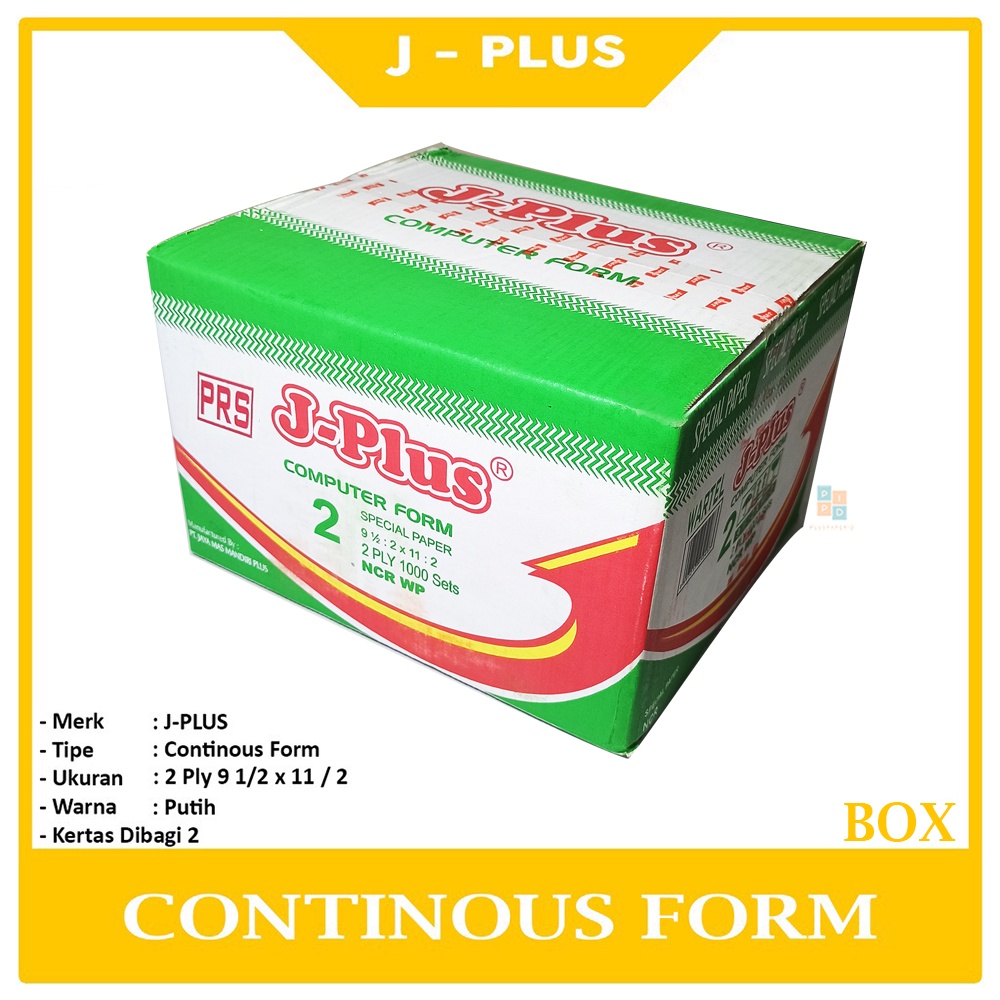 Jual J-PLUS - Continous Form 2 Ply 9 1/2 x 11 K2/2 Ncr Kertas Komputer ...