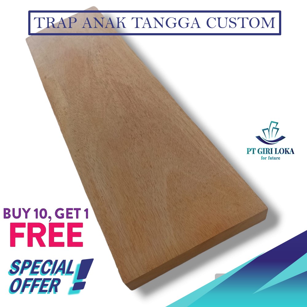 Jual Papan Anak Tangga Kayu Pijakan Trap Rumah Tingkat Mahoni Serut