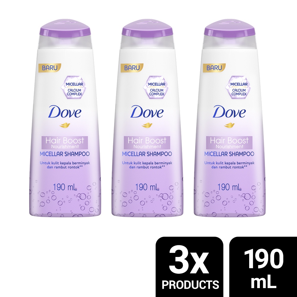 Jual Dove Micellar Shampoo Hair Boost Nourishment Perawatan Rambut