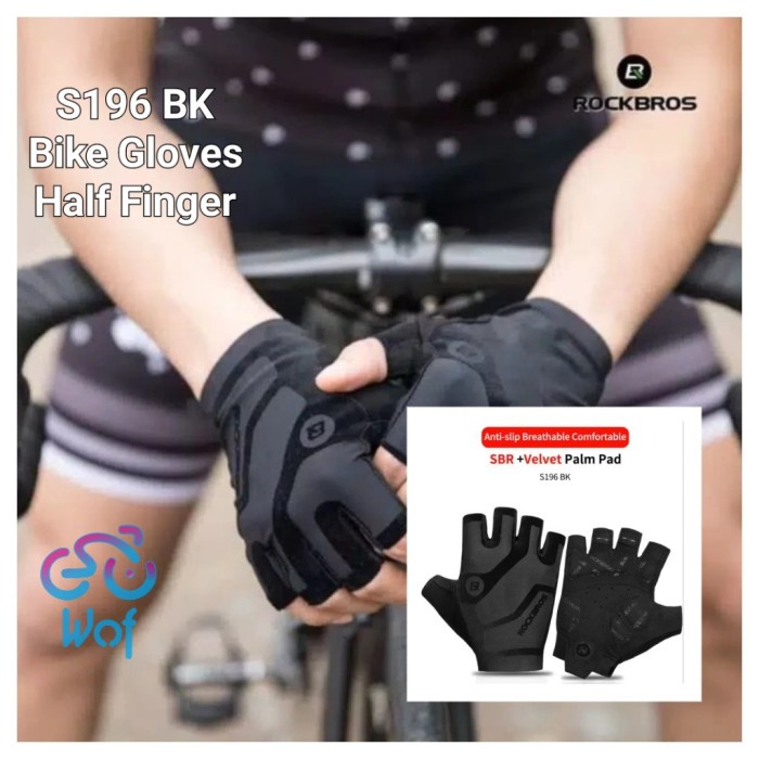 Jual ROCKBROS S196 BK Sarung Tangan Sepeda Bike Gloves Half finger