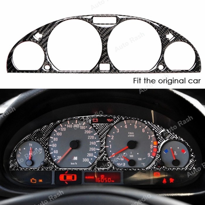 Jual BMW E46 carbon dash instument speedometer odometer decorative