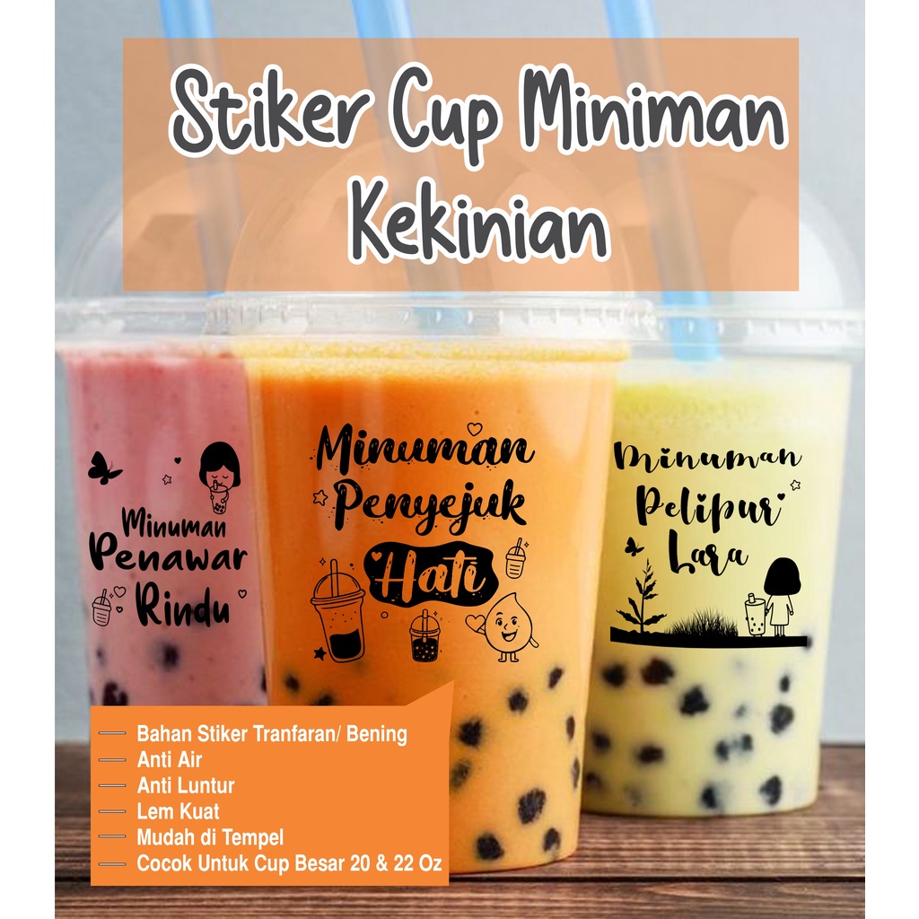 Jual Stiker Kemasan Minuman Kekinian Min 100 Pcs Shopee Indonesia 9895