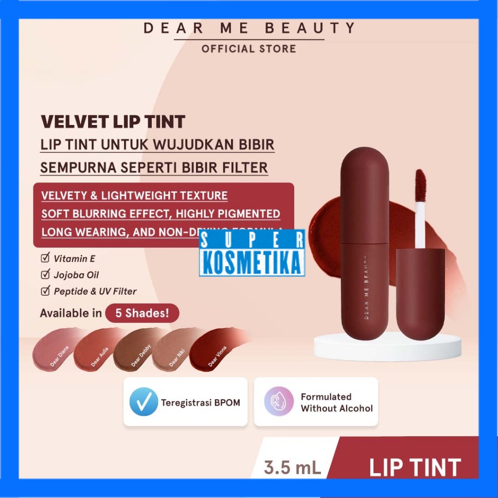 Jual Dear Me Beauty Velvet Lip Tint Tahan Lama DearMe Velvet Liptint Lip Stain Shopee Indonesia
