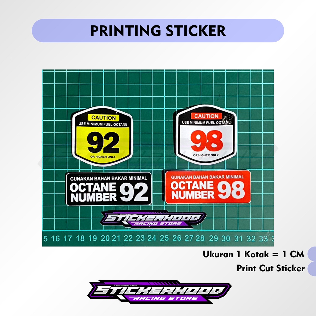 Jual STICKER STIKER OCTANE NUMBER 92 98 | Shopee Indonesia