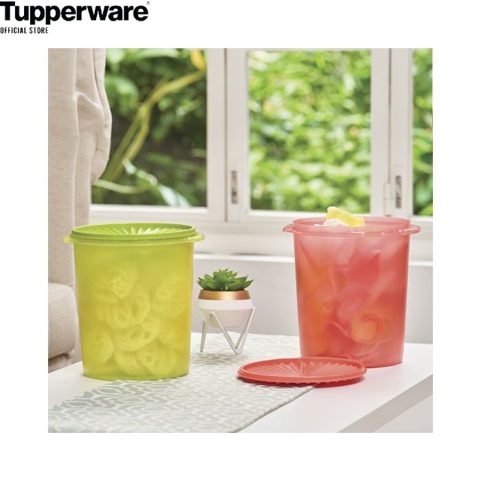 Jual TUPPERWARE TOPLES PLASTIK MAXI CANISTER 5L GREEN PEACH 1PC ...