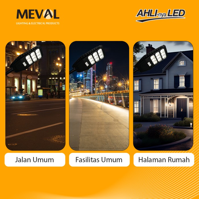 Jual MEVAL LAMPU JALAN PJU 50W Tenaga Surya Solar Street Light -AL4-05A ...