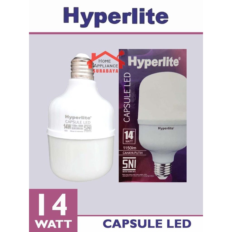 Jual HYPERLITE LED Bohlam SNI Kapsul Capsule 14W - 14 Watt Cahaya Putih ...