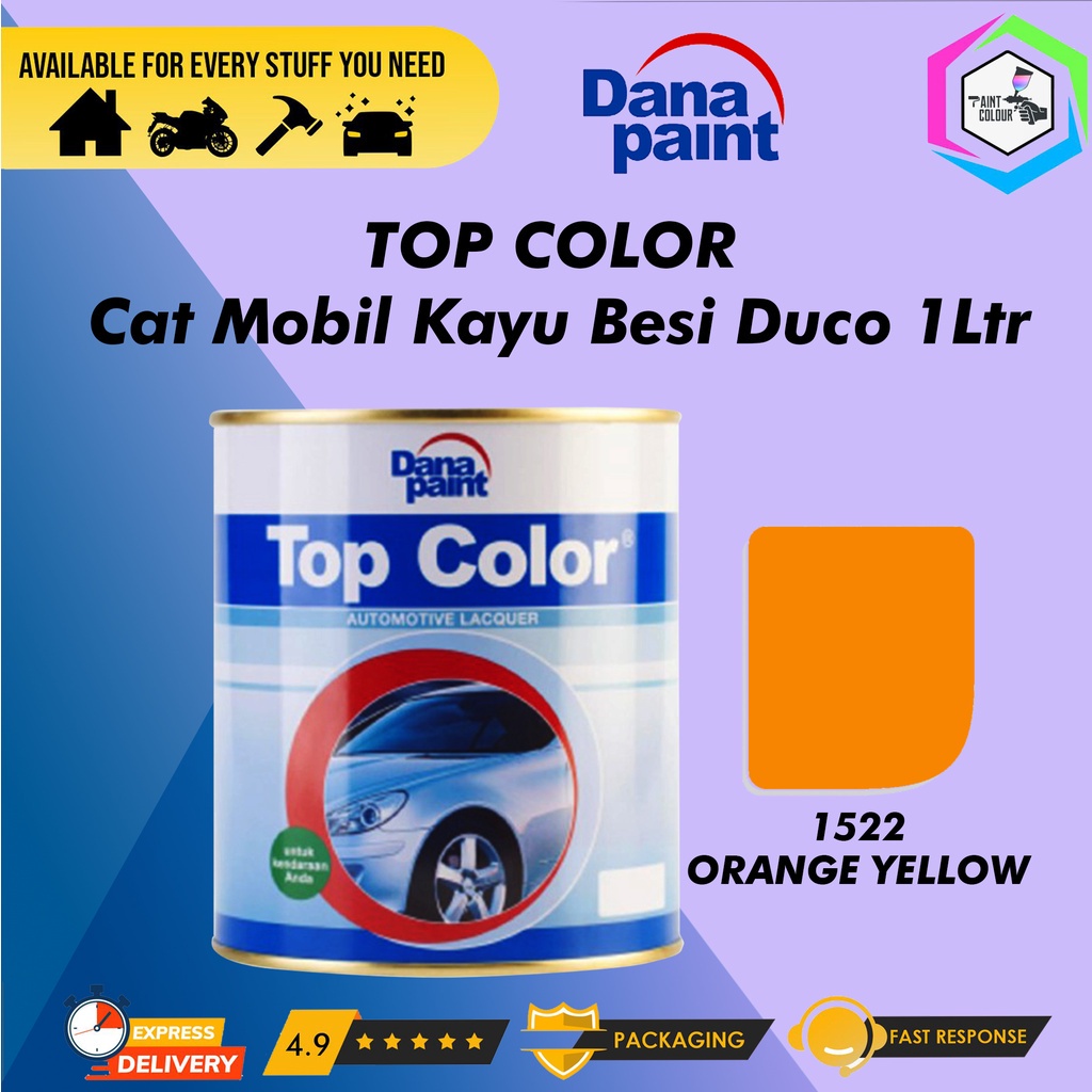 Jual TOP COLOR 1522 Orange Yellow - Cat Mobil Kayu Besi Duco | Shopee ...