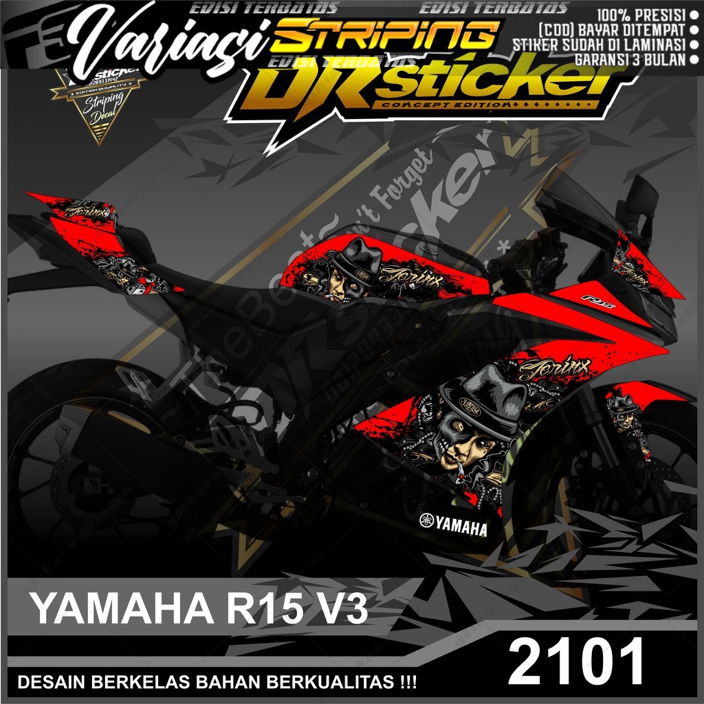 Jual 2101 Sticker Striping Skotlet Murah R15 V3 Semi Full Desaun Jerink ...