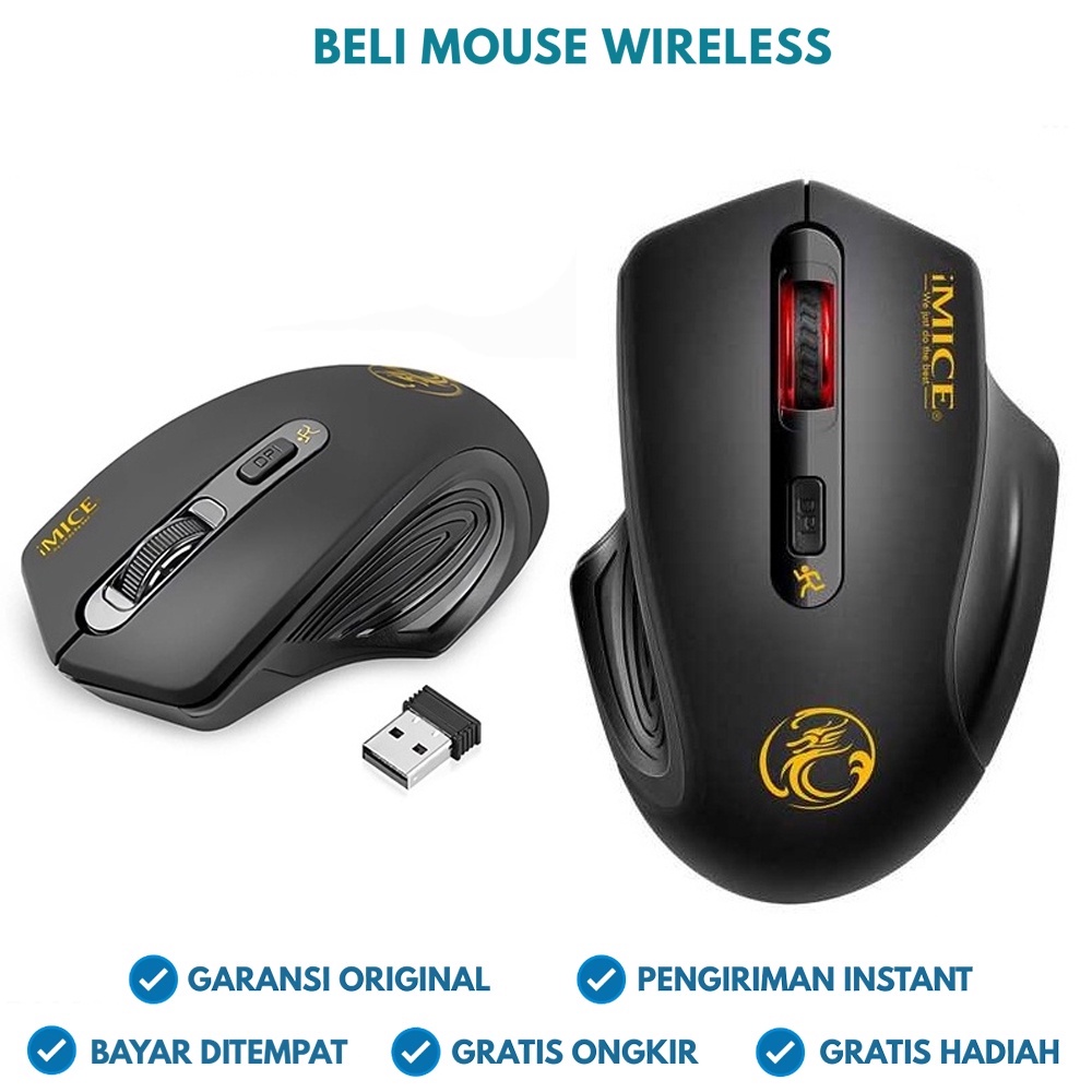 Jual Mouse Gaming Wireless Tanpa Kabel Silent Bluetooth Ergonomic ...