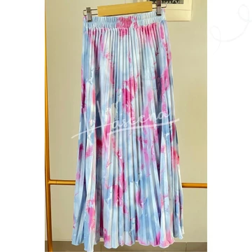 Haseena Rok Plisket Ceisya Motif Marble Bawahan Wanita Anti Nerawang