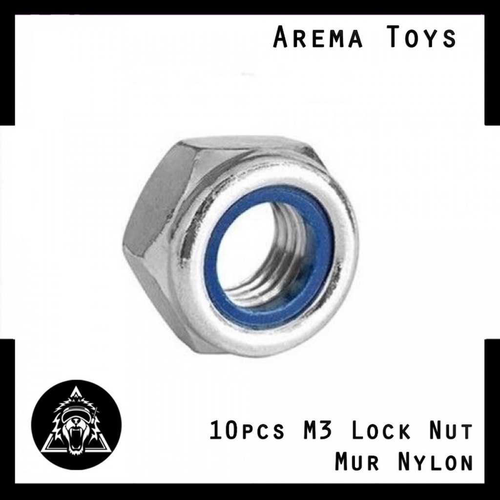 Jual 10pcs M3 Lock Nut Mur Nylon Hex Nuts Slip Stainless Steel Self ...