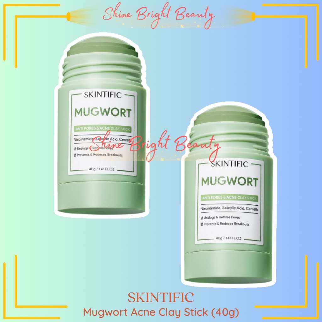 Jual SKINTIFIC Mugwort Acne Clay Stick 40gr | masker jerawat stick ...