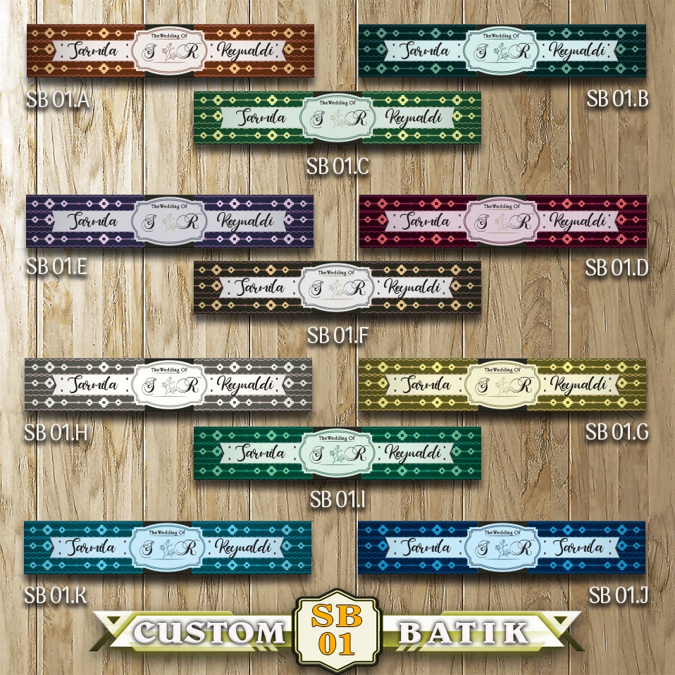 Jual Kode Toko: S7 - 300+ Desain Sabuk Undangan Custom Nama, Motif ...
