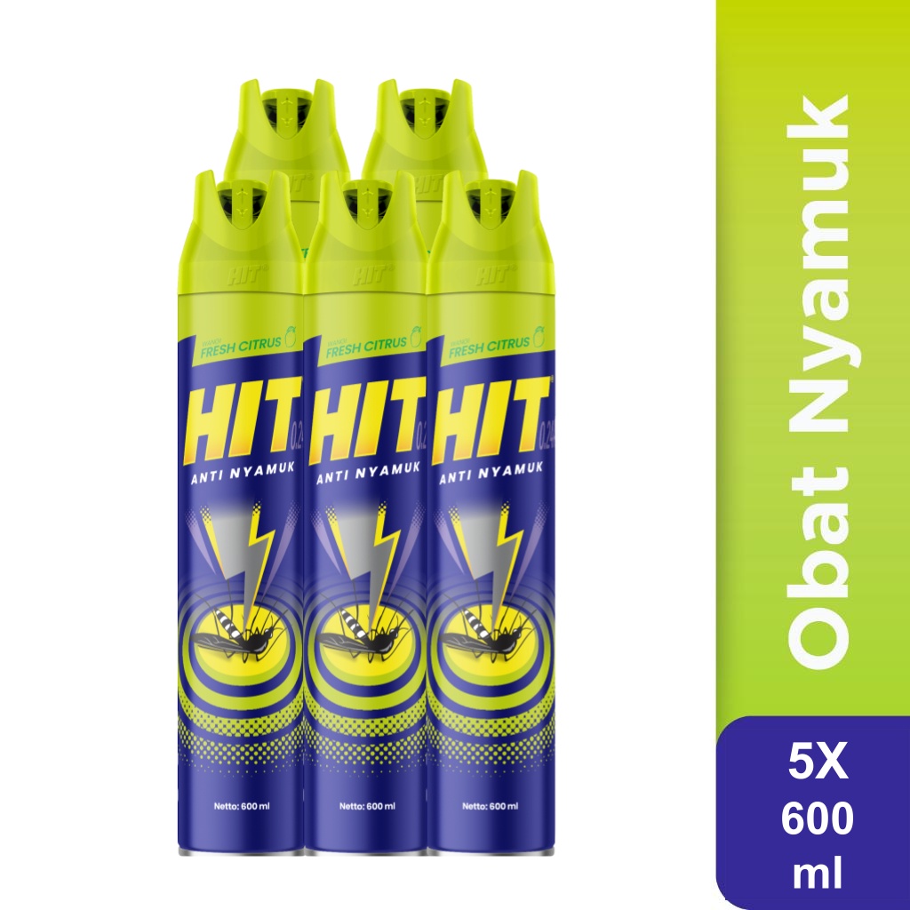 Jual HIT Aerosol Expert Fresh Citrus 600ml x5 - Obat Nyamuk - Bunuh ...