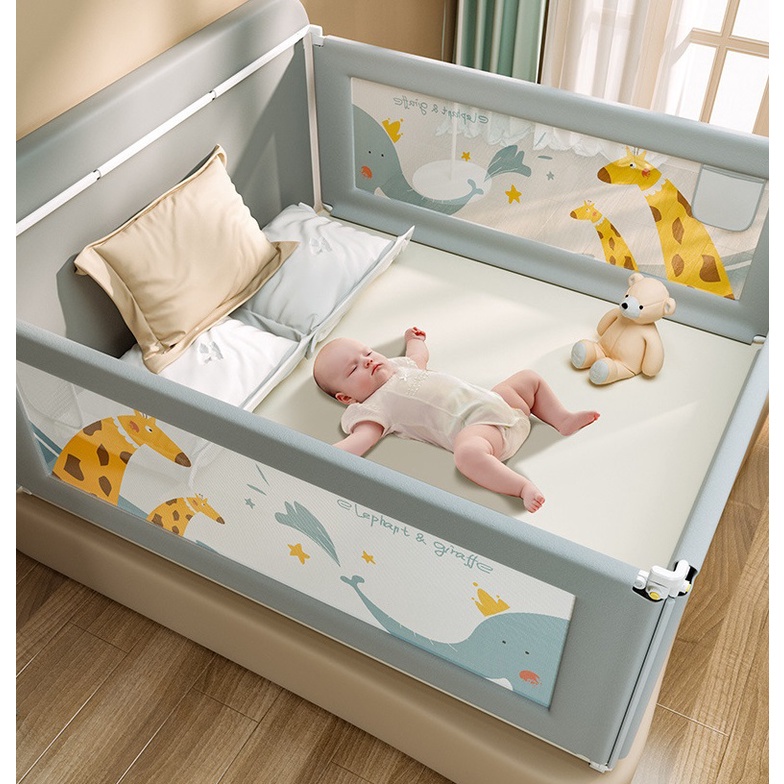 Jual 1.5M /1.8M / 2M / 2.2M Baby Bed Guard Baby Bedrail Bed Rail Pagar