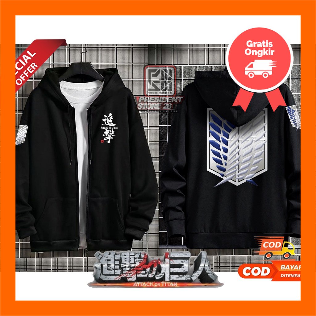 Jual JAKET JUMBO PTEMIUM ORI / Sweater Hoodie SNK ATTACK ON TITAN AOT