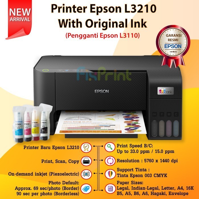 Jual Epson L3210 Printer Ecotank Multifungsi Printscancopy Shopee Indonesia 4900