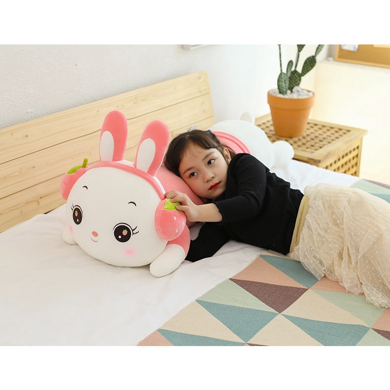 Jual Guling Boneka Bunny Ukuran 50cm Pakai Bando Strawberry Bahan halus ...