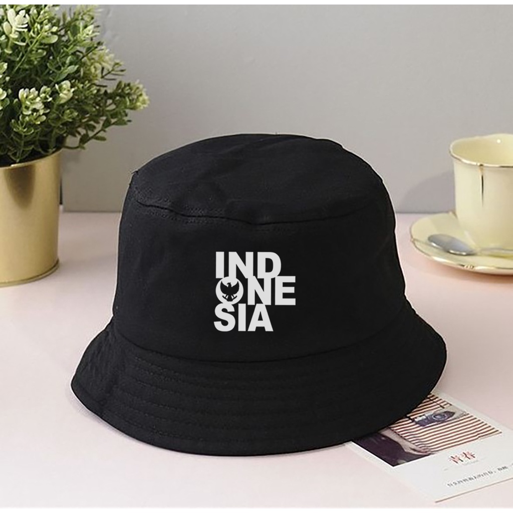 Jual CGN - Topi Bucket Hat Pria dan Wanita Special Indonesia 3 Baris ...