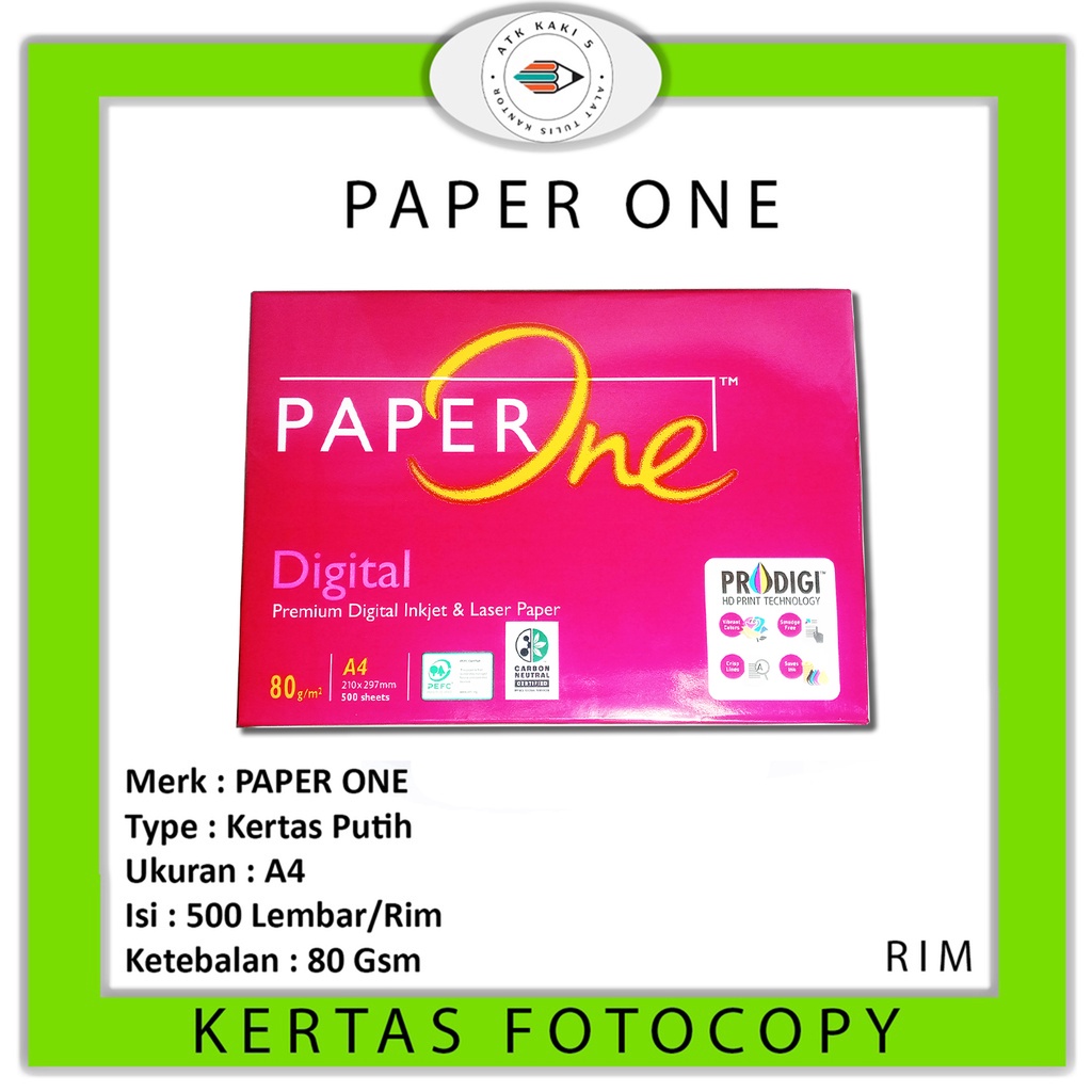 Jual PAPERONE - Kertas A4 - 80Gsm Office Paper Print - Rim | Shopee ...