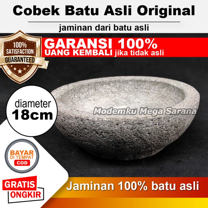 Jual Cobek Batu Asli Original Cowek Coek Coet Cowet - 18 cm | Shopee ...