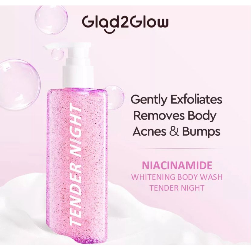 Jual Glad2Glow AHA BHA PHA Scrub Body Wash (Tender Night) 180ml BPOM ...