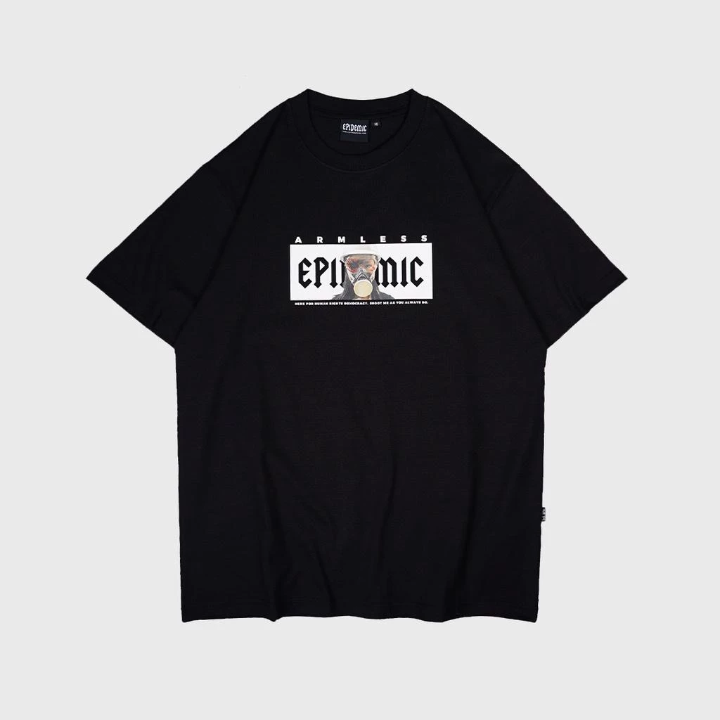 Epidemic T-Shirt American Cotton 20s Hitam – Kaos Premium 200 GSM Streetwear - Kaos Pria