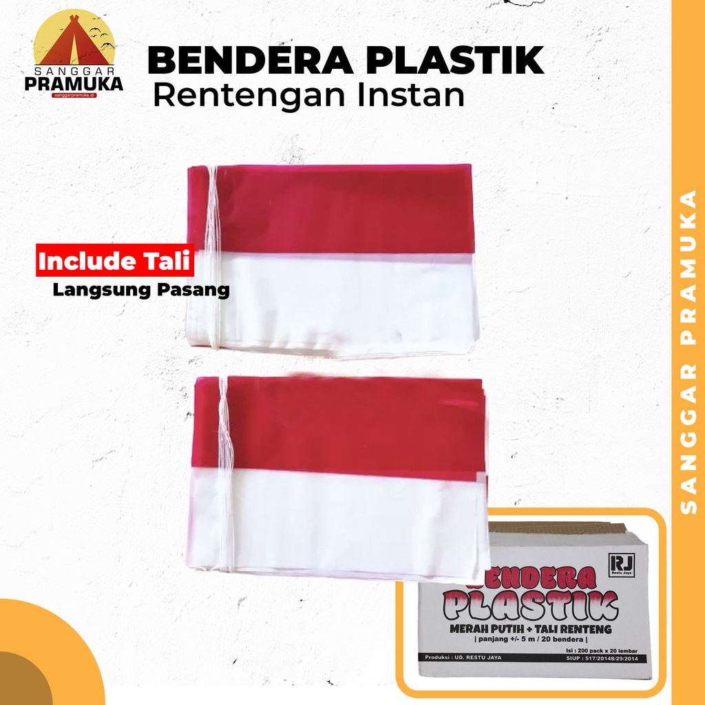 Jual Bendera Renteng Tinggal Pasang Panjang 5 meter / Bendera Renteng ...