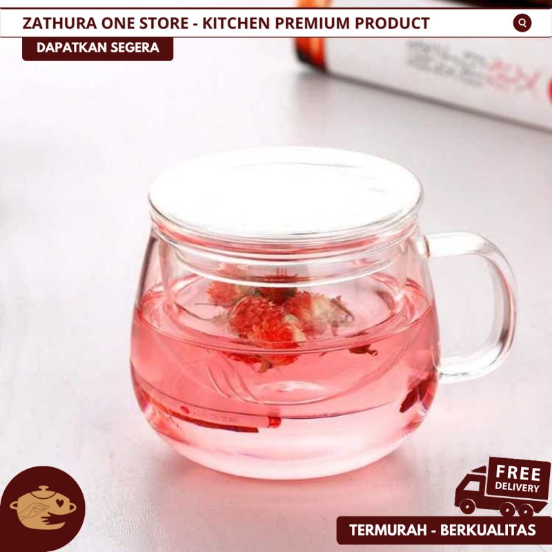 Jual Zo Gelas Mug Cangkir Teh Saringan Glass Infuser Tea Cup Teko Teh Kaca Shopee Indonesia 5435
