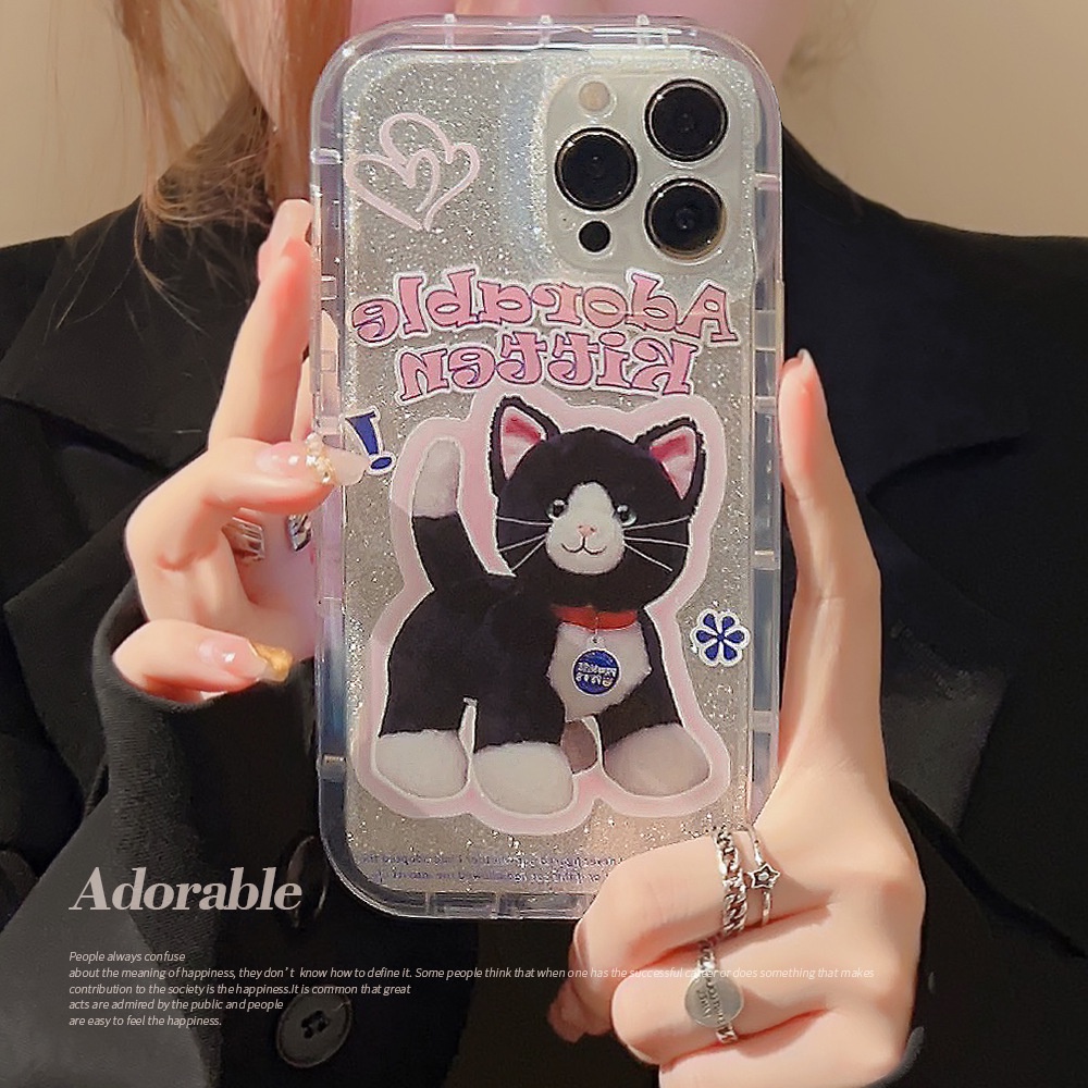 Jual IPHONE Lovely flash cat plush phone case tpu Silikon Untuk