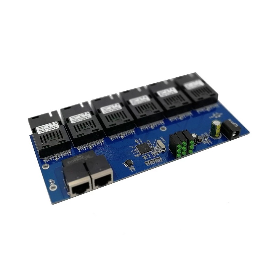 Jual FO - PCB Board 2 RJ45 6 SC FO Ethernet Converter Bonus Adaptor ...