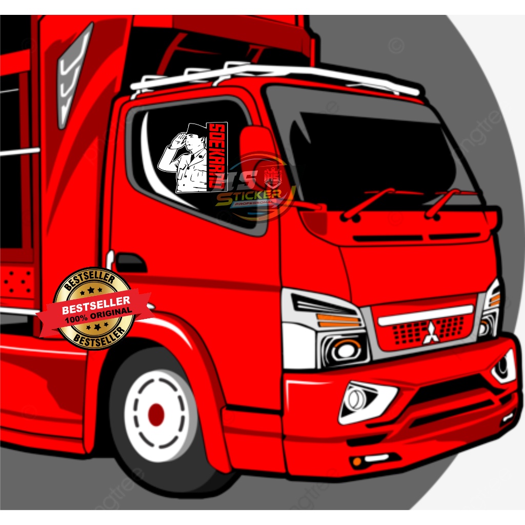 Jual Stiker CUTTING Kaca Samping STICKER SOEKARNO Truk Canter | Shopee ...