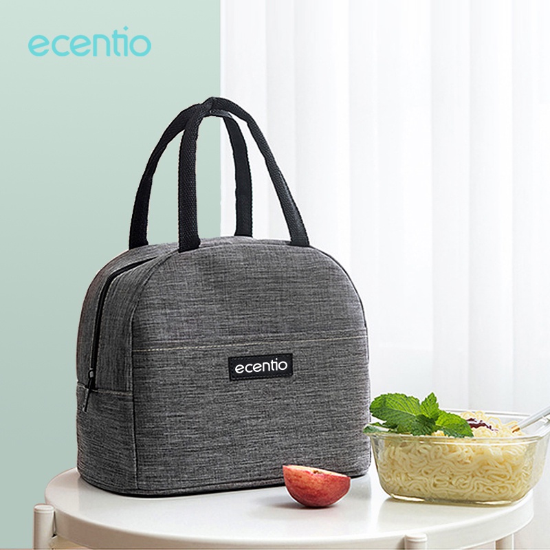 Jual ECENTIO Grey Lunch Bag Tas Bekal Oxford cloth Tas Piknik