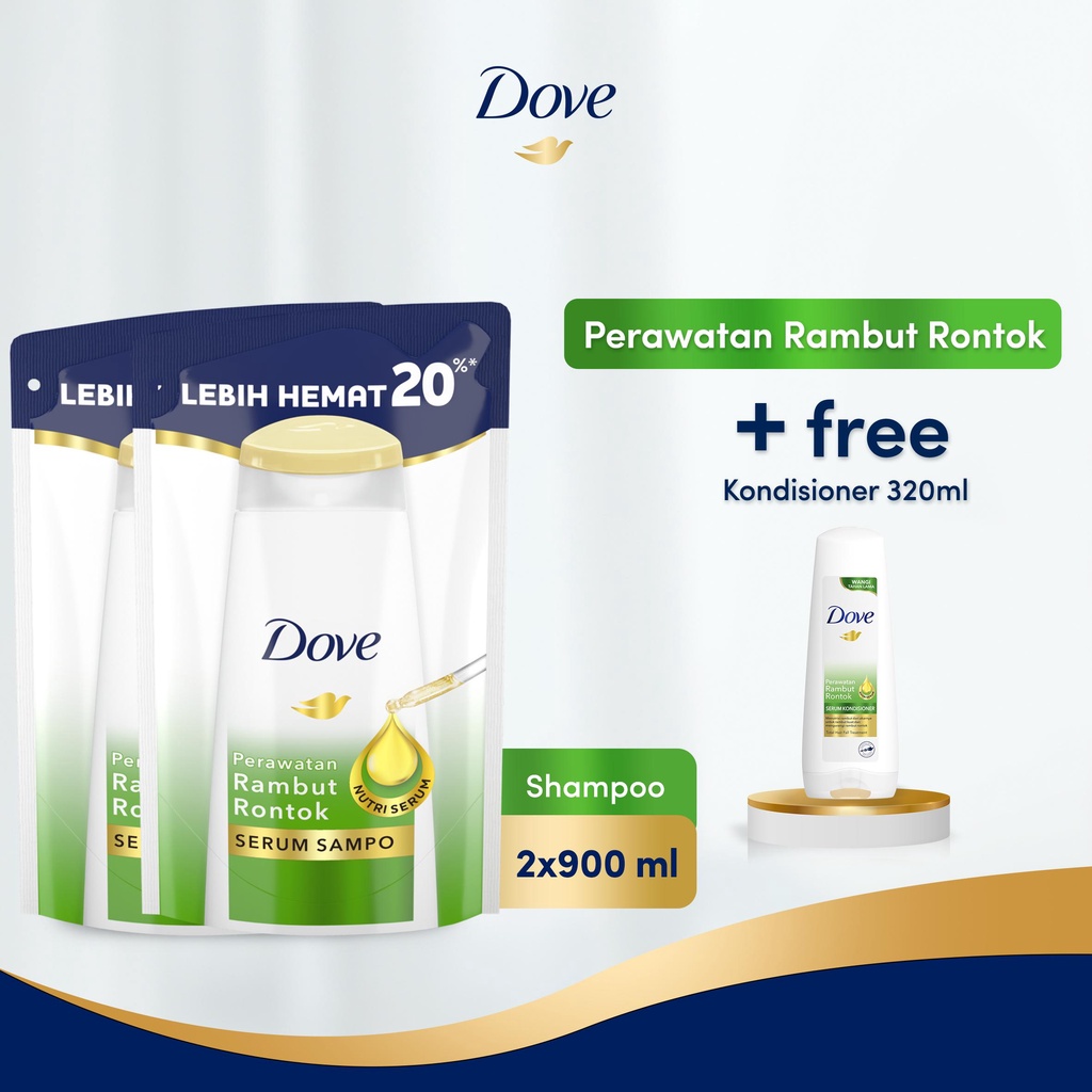 Jual Buy 2 Dove Hair Fall Shampoo Pouch 900ml FREE Dove Hair Fall