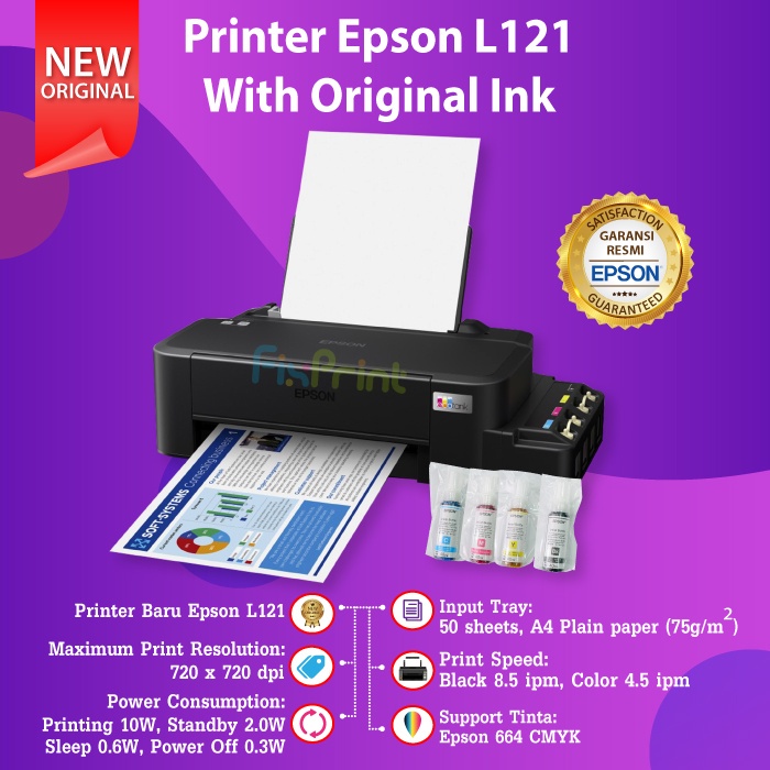 Jual Printer Epson L121 A4 Ink Tank Printer Epson L121 L 121 Pengganti
