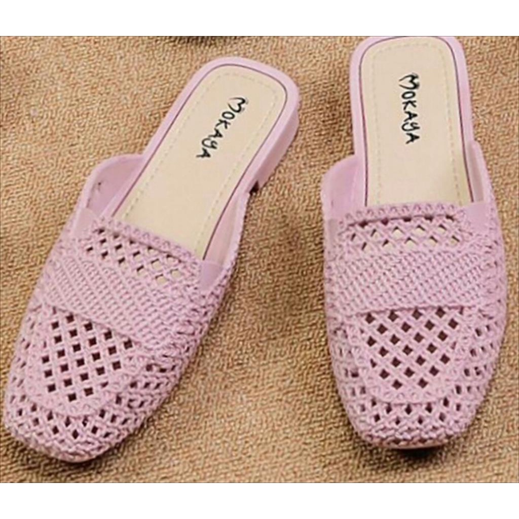 Jual Sepatu Slop Jelly Wanita Ban Anyam Jaring Super Empuk Pretty