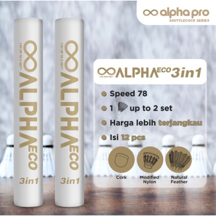 Jual Shuttlecock Alpha BLACK 3 in 1 | Alpha ECO 3 in 1 | ALPHA PRO ...