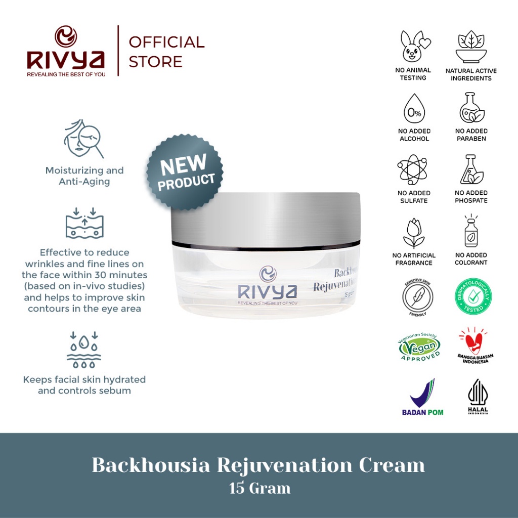 Jual RIVYA Backhousia Rejuvenation Cream (15gr) | Shopee Indonesia