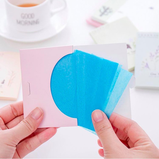 GROSIRJUJUR 50Lembar Kertas Linen Tissue Penyerap Minyak Wajah Menyerap Minyak Muka Berlebihan Oil Paper Wanita Cantik