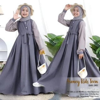Vallina - Armey Dress Kids Gamis Anak Muslim Perempuan Cringkle Airflow Premium 10 - 15 Tahun Lebaran Terbaru