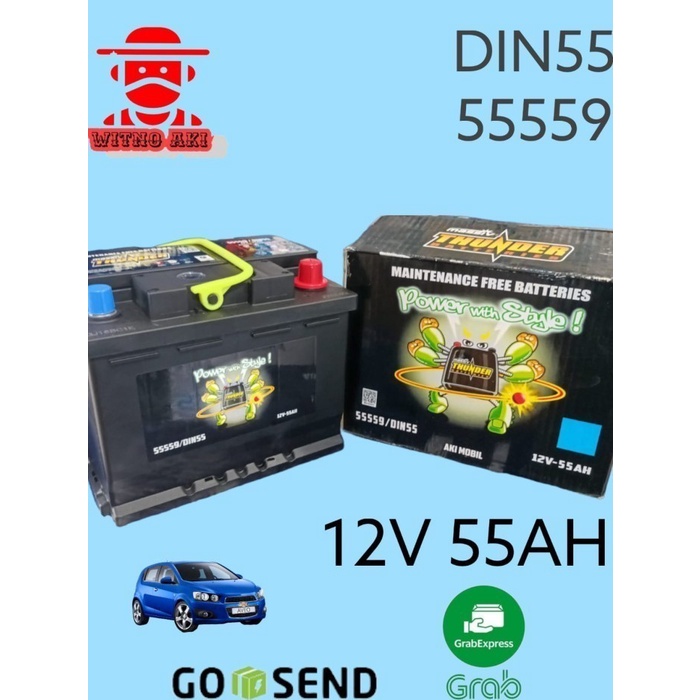 Jual AKI KERING MOBIL OPEL OPTIMA, VECTRA 55559 12V55AH MASSIV THUNDER