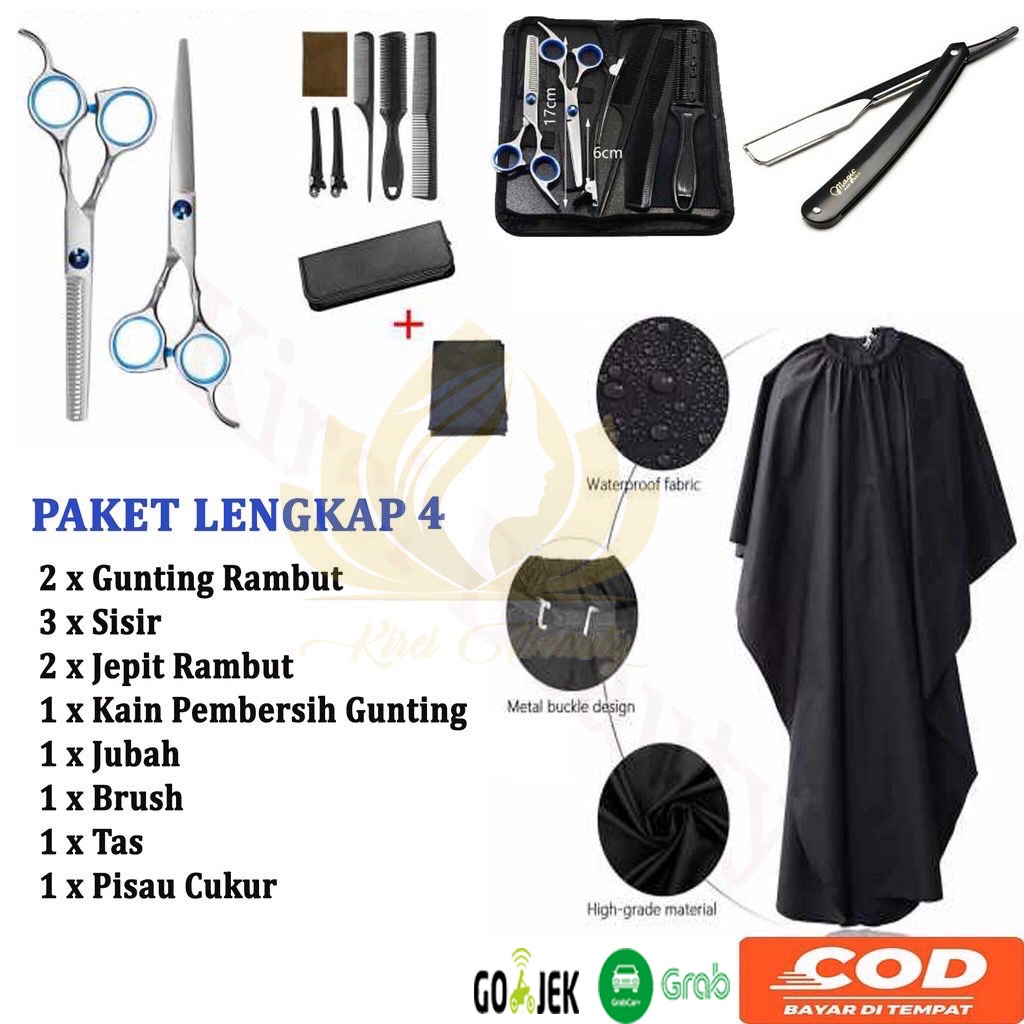 Jual Cod Paket Alat Cukur Rambut Gunting Rambut Gunting Sasak Set Potong Rambut Lengkap Salon