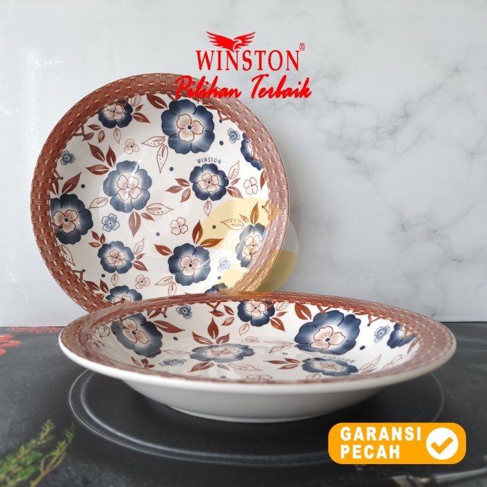Jual WINSTON 1pcs ROTAN BUNGA Plate Lontong Keramik 9,25in | Piring ...