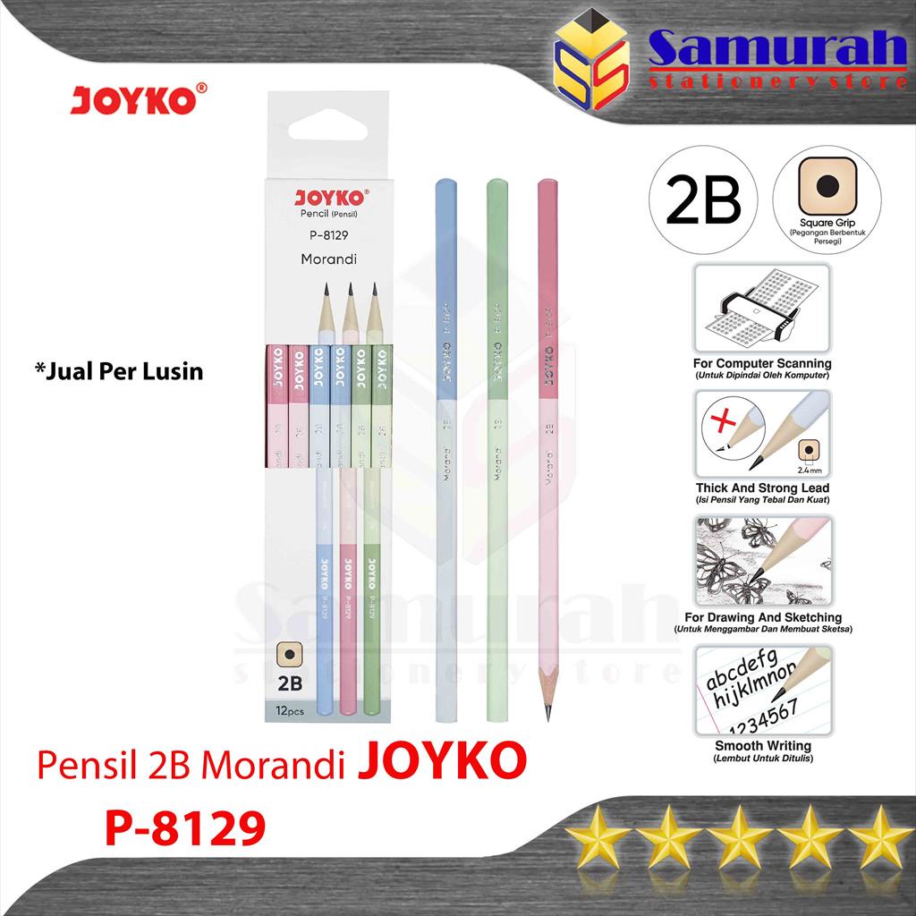 Jual Pensil Kayu Joyko B P Morandi Wooden Pencil Square P Wood Pencil Pastel P